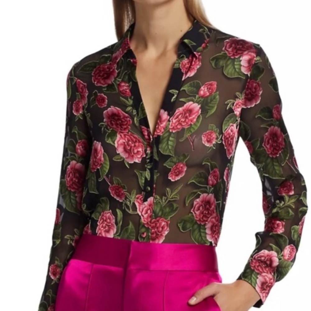 alice + olivia Blouse with Cheri Floral Design
